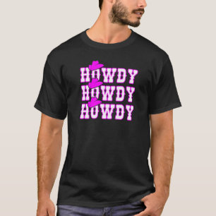 Camiseta Vaca Vaquera Rosa Howdy Distressed Western País