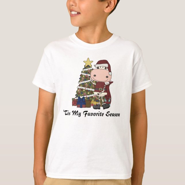 Camiseta Vaca y árbol de navidad (Anverso)