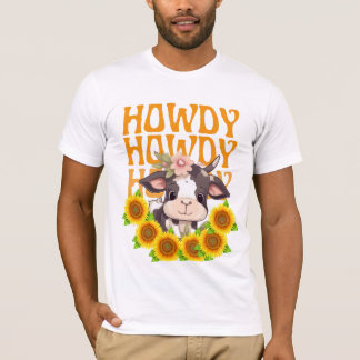 Camiseta Vaca y girasoles de la región montañosa de Howdy