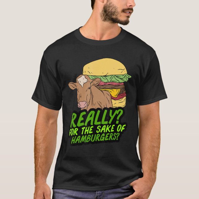 Camiseta Vaca y hamburguesa vegana (Anverso)