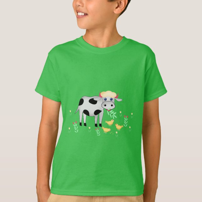 Camiseta Vaca y pollitos (Anverso)