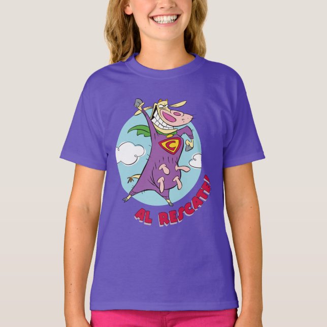 Camiseta ¡Vaca y pollo Super Vaca Al Rescate! (Anverso)