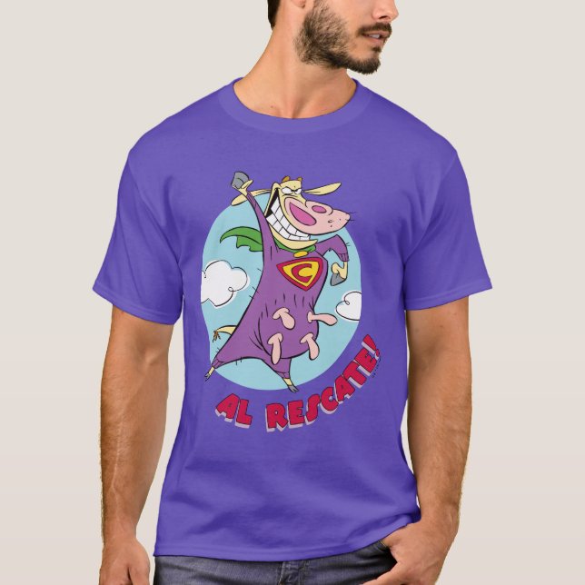 Camiseta ¡Vaca y pollo Super Vaca Al Rescate! (Anverso)
