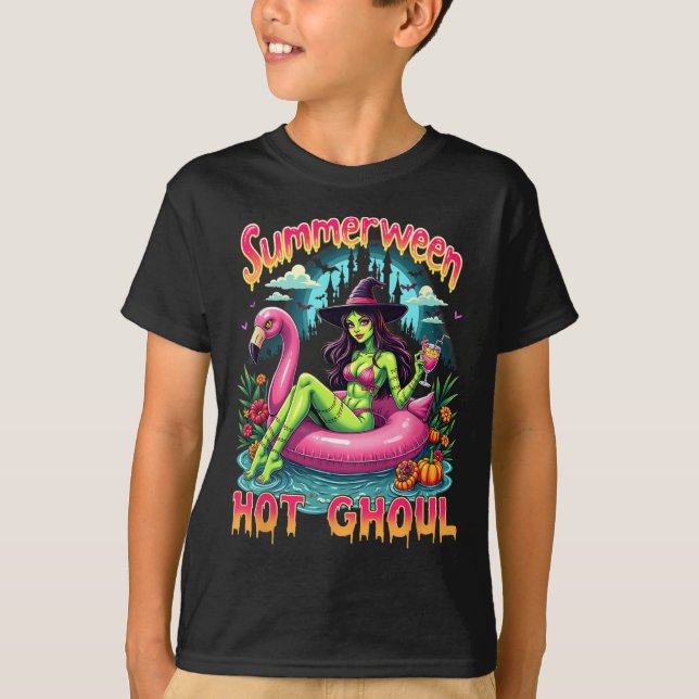 Camiseta Vacación de Vibraciones de Bruja de Summerween Hal (Anverso)