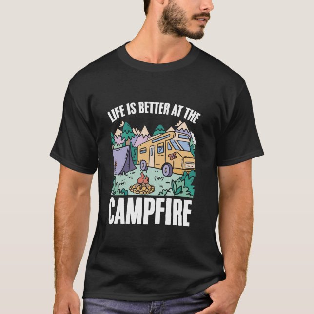 Camiseta Vacaciones al aire libre Wanderlust Campfire Camp  (Anverso)