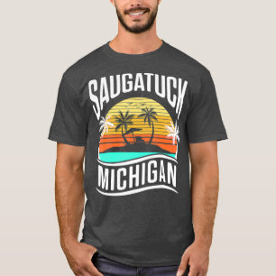 Camiseta Vacaciones al atardecer de Saugatuck Michigan Vint