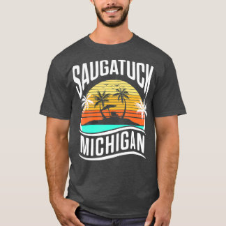 Camiseta Vacaciones al atardecer de Saugatuck Michigan Vint