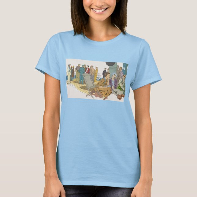 Camiseta Vacaciones antiguas, barco de crucero de pasajeros (Anverso)