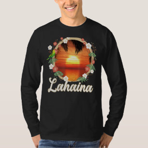 Camiseta Vacaciones antiguas Lahaina Maui Tropical Sunset B