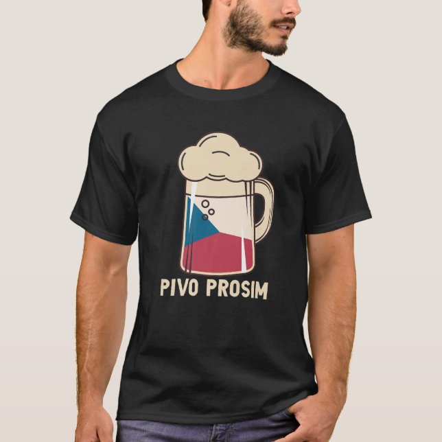 Camiseta Vacaciones checas T Pivo Prosim Cerveza Por Favor  (Anverso)