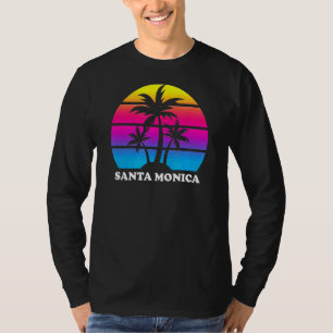 Camiseta Vacaciones de árboles de palmeras retro de Santa M