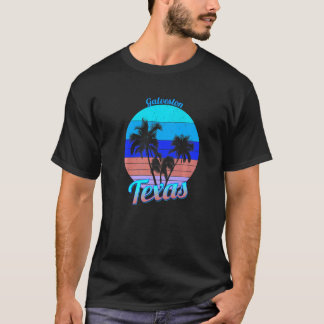 Camiseta Vacaciones de árboles de palmeras tropicales retro