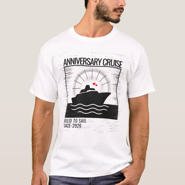 Camiseta Vacaciones de crucero Nautical Black & White Anive (Anverso)