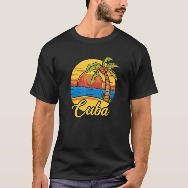 Camiseta Vacaciones de época Playa de Viaje del Mar Caribe  (Anverso)