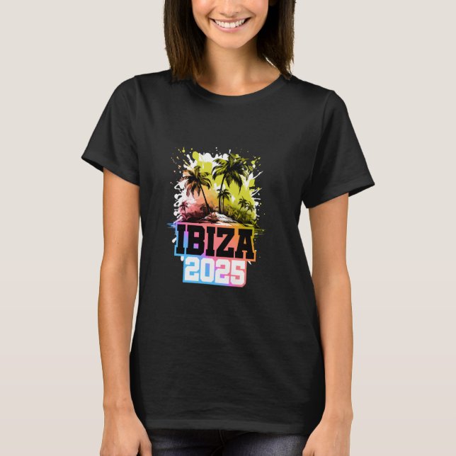 Camiseta Vacaciones de equipo coloridas en Ibiza 2025 (Anverso)