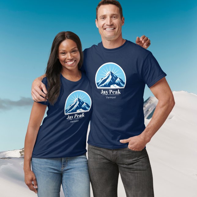 Camiseta vacaciones de esquí en Jay Peak Vermont azul (Subido por el creador)