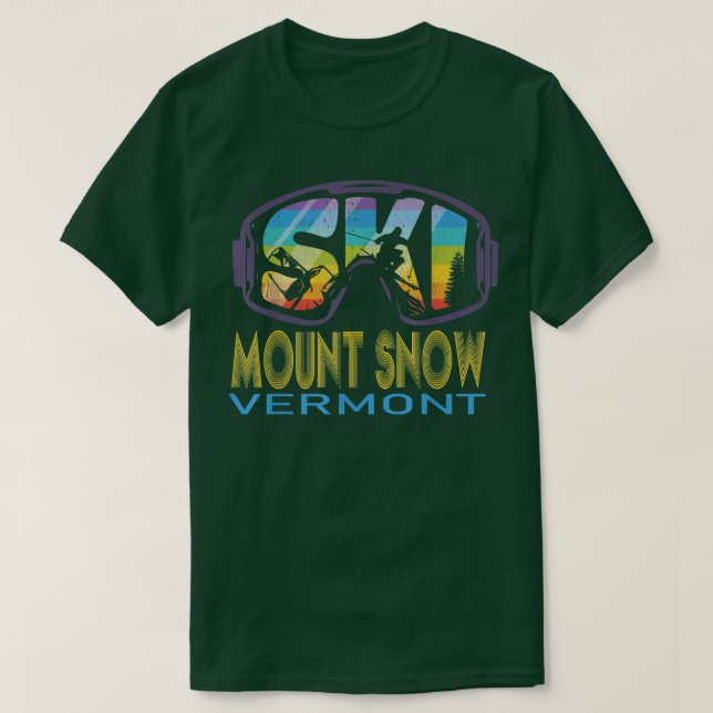Camiseta Vacaciones de esquí en Montaña de Nieve Vermont (Diseño del anverso)