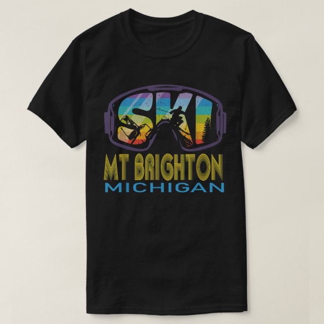 Camiseta Vacaciones de esquí en Mt Brighton Michigan (Diseño del anverso)