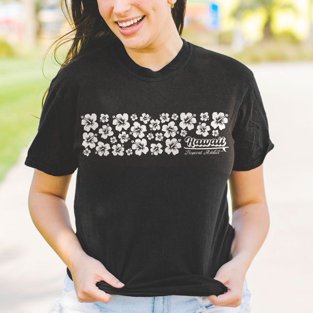 Camiseta Vacaciones de Hawái Hibiscus Tropical en Playa (Hawaii Hibiscus Tropical Summer Beach Vacation T-Shirt)