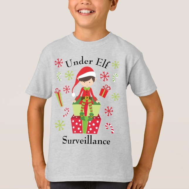 Camiseta Vacaciones de Navidades de vigilancia del elfo (Anverso)