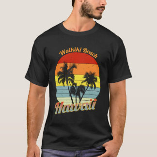 Camiseta Vacaciones de palmeras tropicales de Waikiki Beach