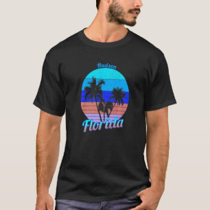 Camiseta Vacaciones de palmeras tropicales retro de Hudson 