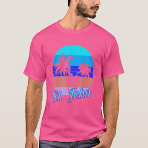 Camiseta Vacaciones de palmeras tropicales St John Retro