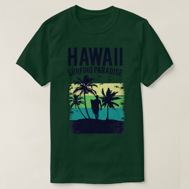 Camiseta Vacaciones de Paraíso de Surf en Hawái (Diseño del anverso)