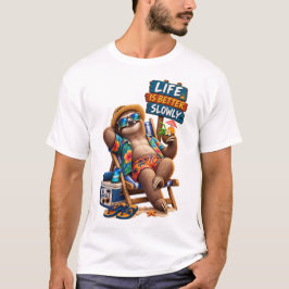 Camiseta Vacaciones de Perezoso Tropical