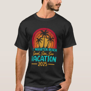 Camiseta Vacaciones de sol en el mar de arena de St. Maarte