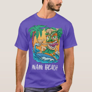 Camiseta Vacaciones de surf con palmeras en Miami Beach Flo