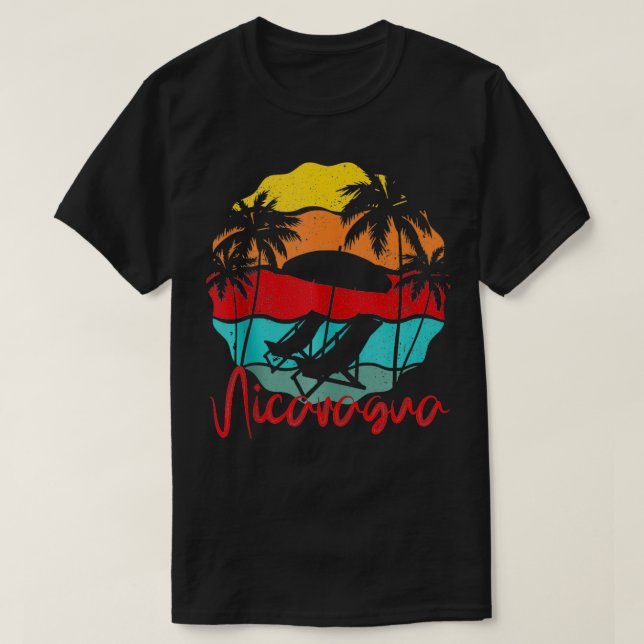 Camiseta Vacaciones de surf Nicaragua de cosecha de recuerd (Diseño del anverso)