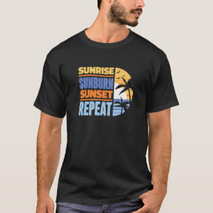 Camiseta Vacaciones de Verano Amanecer Quemadura de Sol Ata