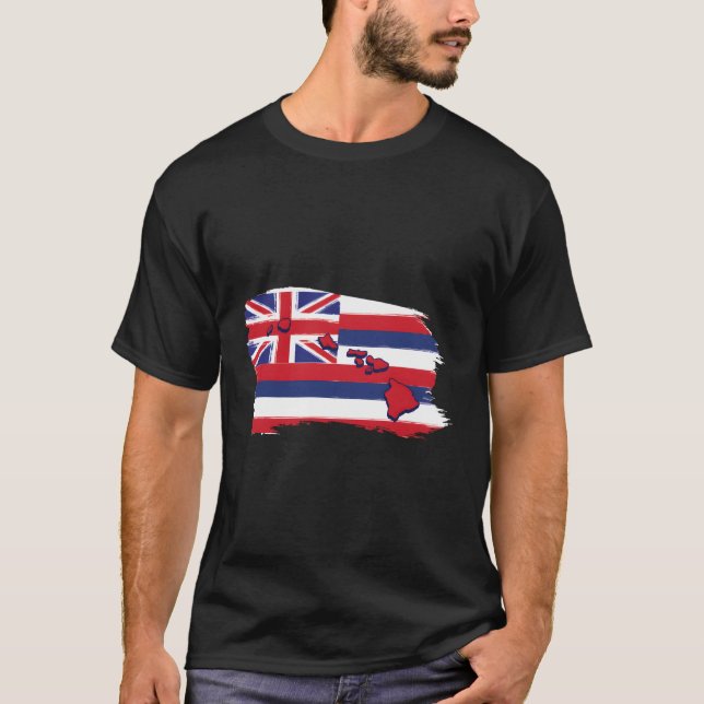 Camiseta Vacaciones de verano de Hawái Bandera Hawái Playa  (Anverso)