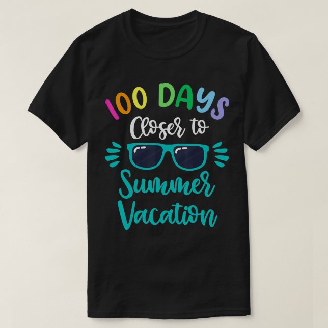 Camiseta Vacaciones De Verano De Niños Camisas De 100 Días  (Diseño del anverso)