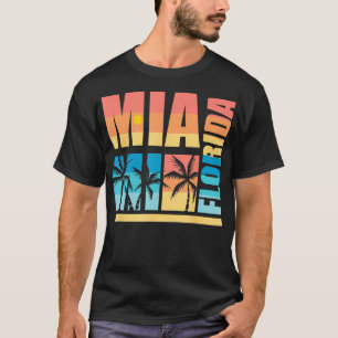 Camiseta Vacaciones de verano de retro palmeras FL Miami Tr