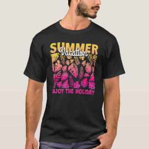 Camiseta Vacaciones de Verano Disfruta la Hoja de Gradiente