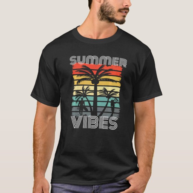 Camiseta Vacaciones de Verano en Playa Surfer Vibes (Anverso)