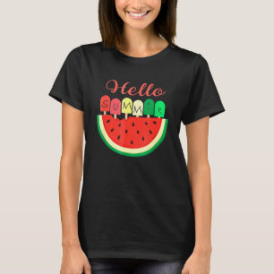 Camiseta Vacaciones de verano Ice Popsicle Watermelón Hola 