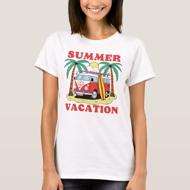 Camiseta Vacaciones de verano. Ilustracion de verano vintag (Anverso)