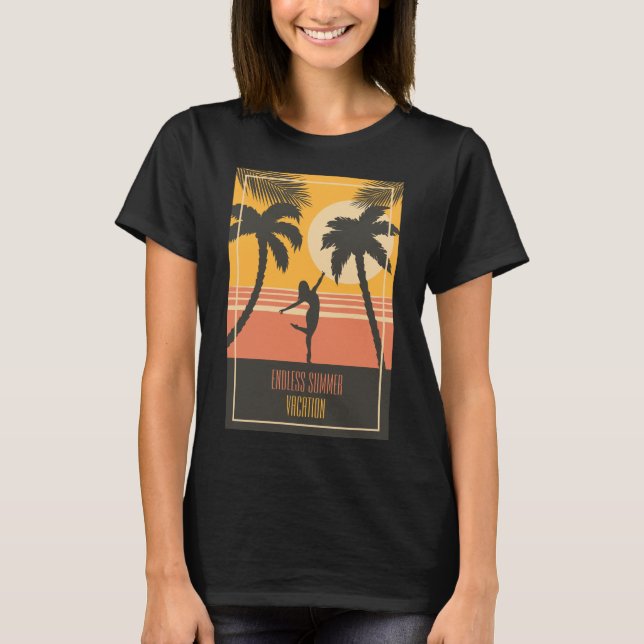 Camiseta Vacaciones de verano interminables tropicales (Anverso)