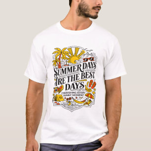 Camiseta Vacaciones de Verano Luz del Sol Palmeras Océano M