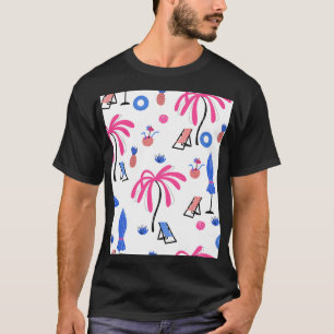 Camiseta Vacaciones de verano: Patrón de piñas de palmeras