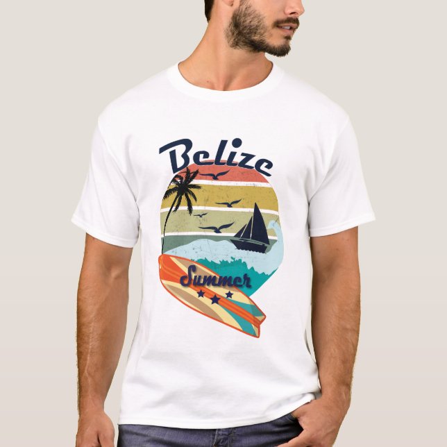 Camiseta Vacaciones de verano retras del regalo de Belice (Anverso)