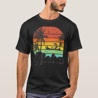 Camiseta Vacaciones de verano retro de vintage de árbol de