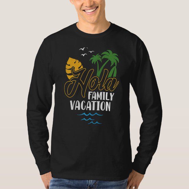Camiseta Vacaciones de verano tropical de palmeras Hola Fam (Anverso)