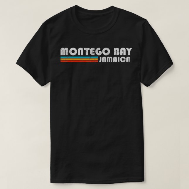 Camiseta Vacaciones de viaje retro de Montego Bay Jamaica (Diseño del anverso)