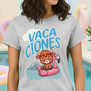 Camiseta Vacaciones divertida vaca linda