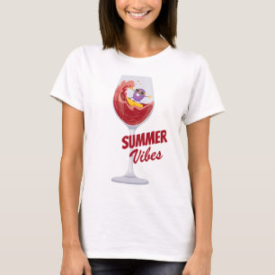 Camiseta Vacaciones divertidas de verano con vino y olivos