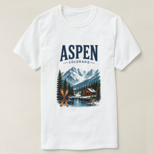 Camiseta Vacaciones en Aspen Colorado Estación de Esquí Via